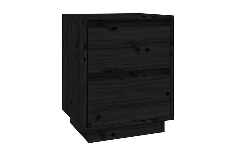 Sängbord 2 st svart 40x35x50 cm massiv furu - Svart - Möbler - Bord & matgrupper - Avlastningsbord - Sängbord & nattduksbord