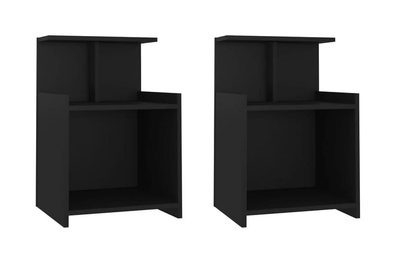 Sängbord 2 st svart 40x35x60 cm spånskiva - Svart - Möbler - Bord & matgrupper - Avlastningsbord - Sängbord & nattduksbord