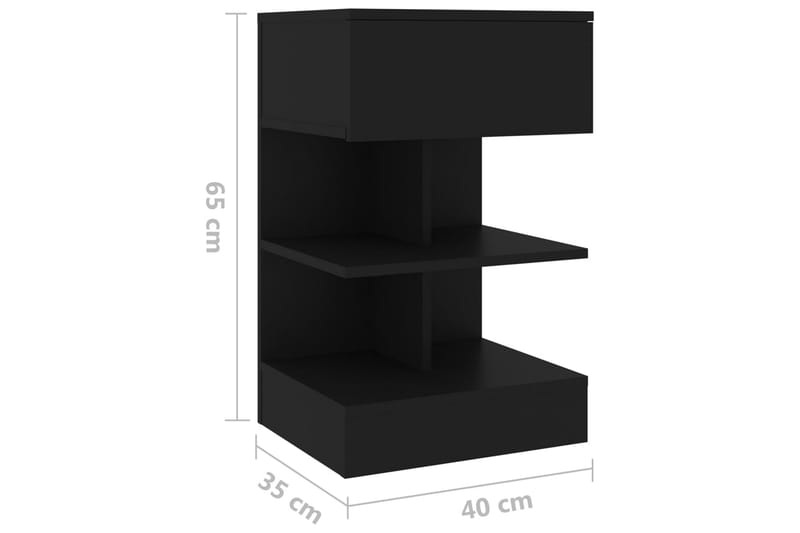 Sängbord 2 st svart 40x35x65 cm - Svart - Möbler - Bord & matgrupper - Avlastningsbord - Sängbord & nattduksbord