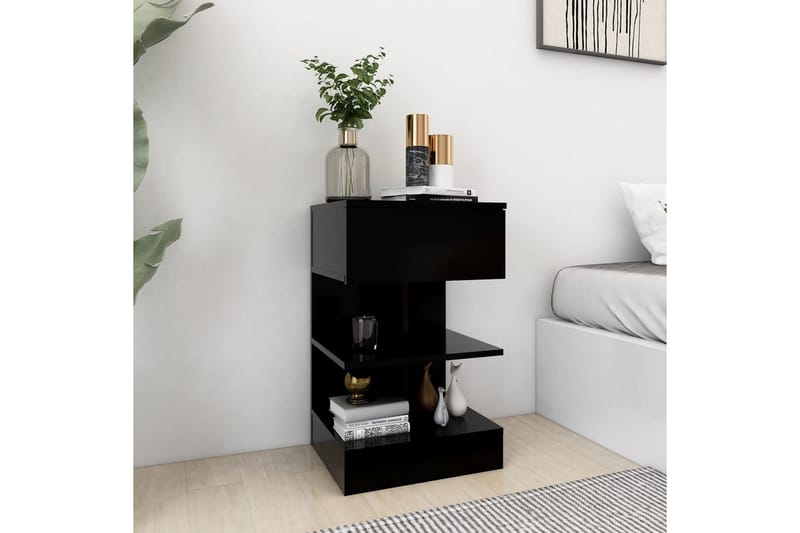 Sängbord 2 st svart 40x35x65 cm - Svart - Möbler - Bord & matgrupper - Avlastningsbord - Sängbord & nattduksbord