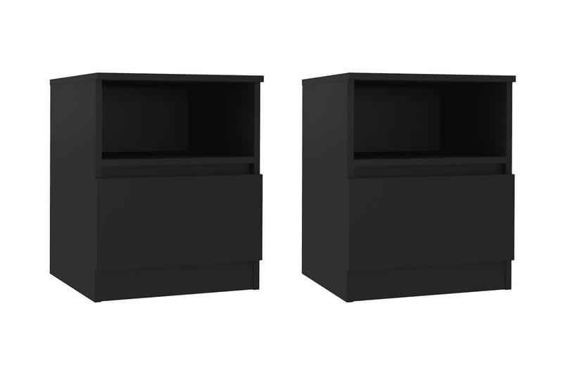 Sängbord 2 st svart 40x40x50cm spånskiva - Svart - Sängbord & nattduksbord