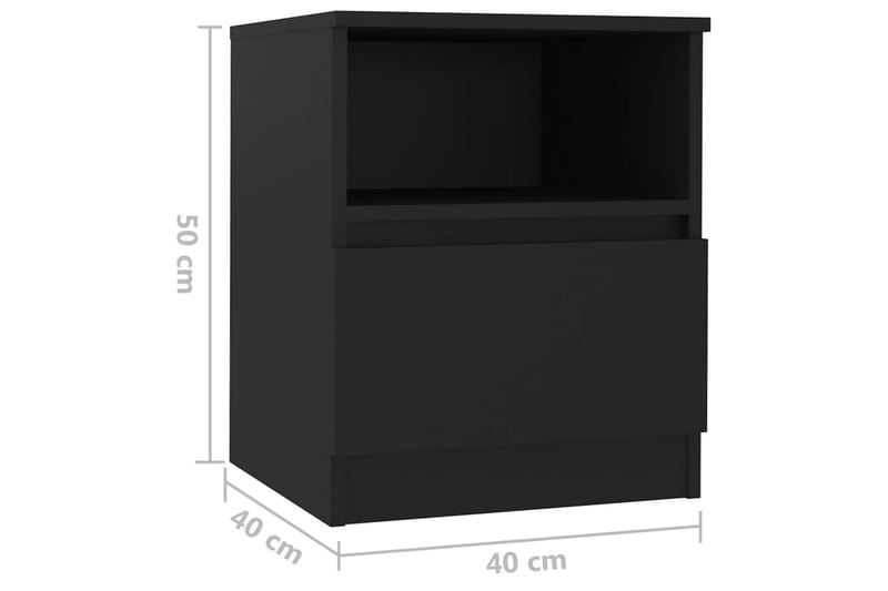 Sängbord 2 st svart 40x40x50cm spånskiva - Svart - Möbler - Bord & matgrupper - Avlastningsbord - Sängbord & nattduksbord
