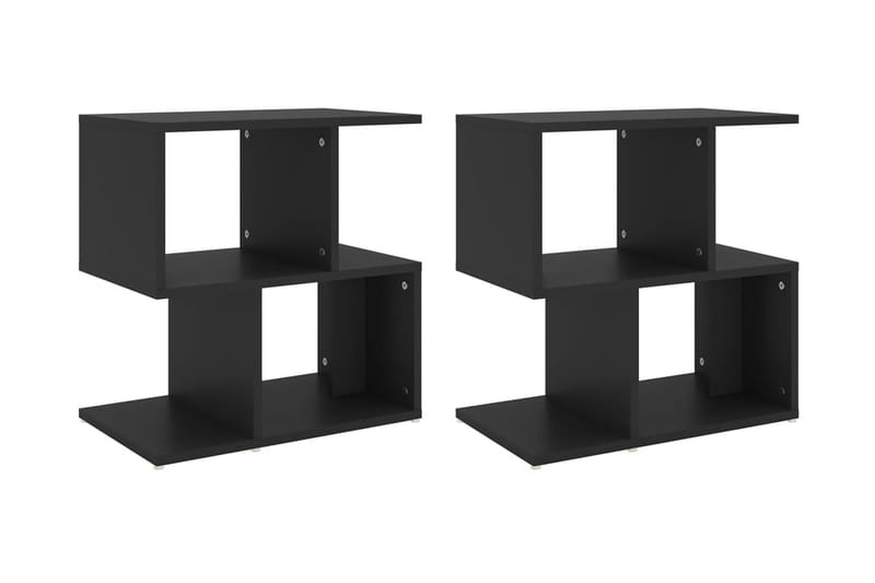 Sängbord 2 st svart 50x30x51,5 cm spånskiva - Svart - Möbler - Bord & matgrupper - Avlastningsbord - Sängbord & nattduksbord