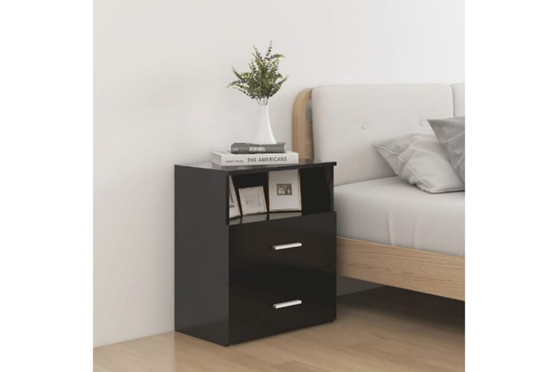 Sängbord 2 st svart 50x32x60 cm spånskiva - Svart - Möbler - Bord & matgrupper - Avlastningsbord - Sängbord & nattduksbord