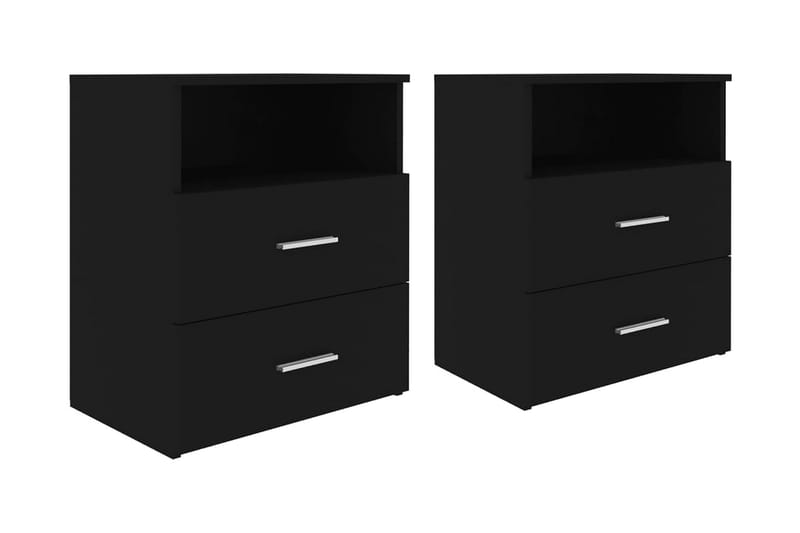 Sängbord 2 st svart 50x32x60 cm spånskiva - Svart - Möbler - Bord & matgrupper - Avlastningsbord - Sängbord & nattduksbord