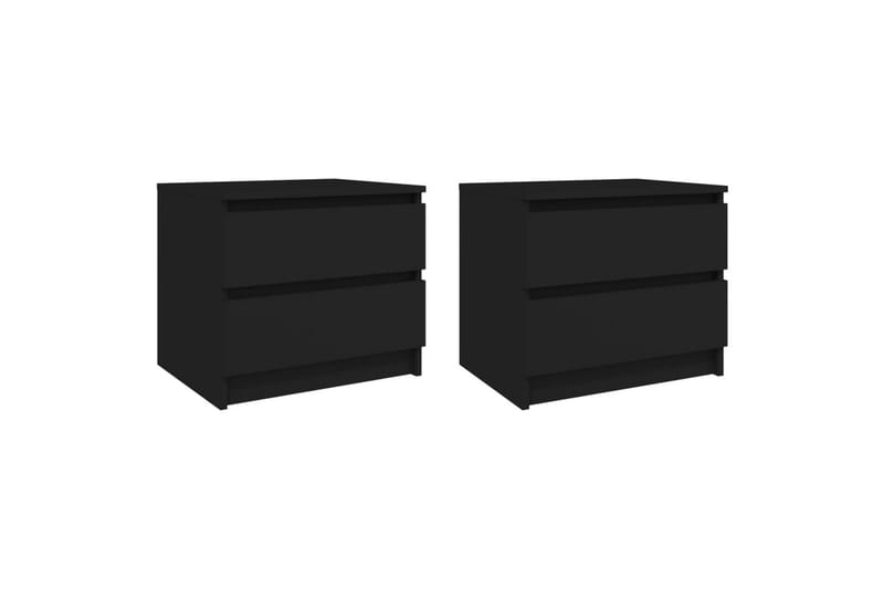 Sängbord 2 st svart 50x39x43,5 cm spånskiva - Svart - Sängbord & nattduksbord