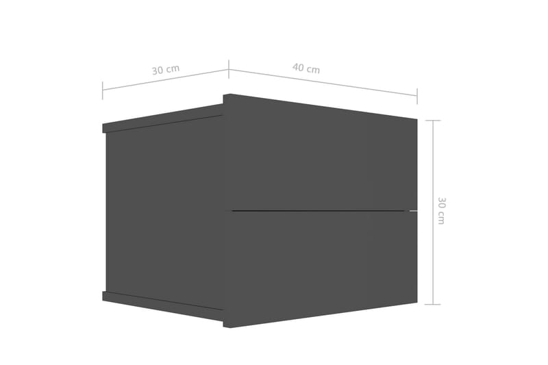Sängbord 2 st svart högglans 40x30x30 cm spånskiva - Svart - Sängbord & nattduksbord