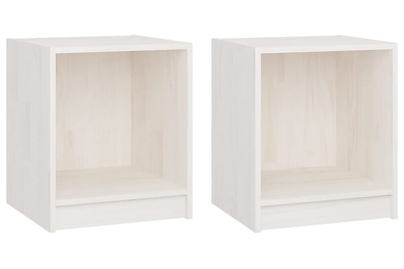 Sängbord 2 st vit 35,5x33,5x41,5 cm massivt furu - Vit - Möbler - Bord & matgrupper - Avlastningsbord - Sängbord & nattduksbord