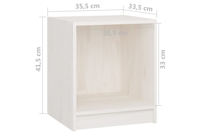 Sängbord 2 st vit 35,5x33,5x41,5 cm massivt furu - Vit - Möbler - Bord & matgrupper - Avlastningsbord - Sängbord & nattduksbord