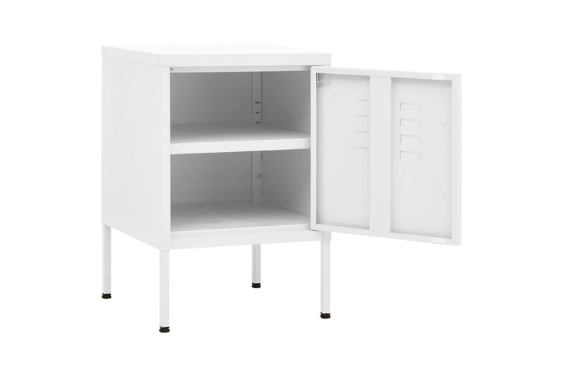 Sängbord 2 st vit 35x35x51 cm stål - Vit - Möbler - Bord & matgrupper - Avlastningsbord - Sängbord & nattduksbord