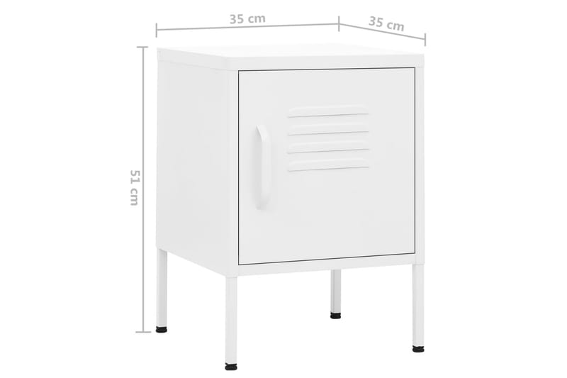 Sängbord 2 st vit 35x35x51 cm stål - Vit - Möbler - Bord & matgrupper - Avlastningsbord - Sängbord & nattduksbord