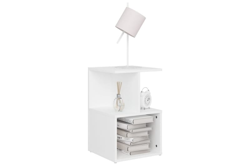 Sängbord 2 st vit 35x35x55 cm spånskiva - Vit - Möbler - Bord & matgrupper - Avlastningsbord - Sängbord & nattduksbord