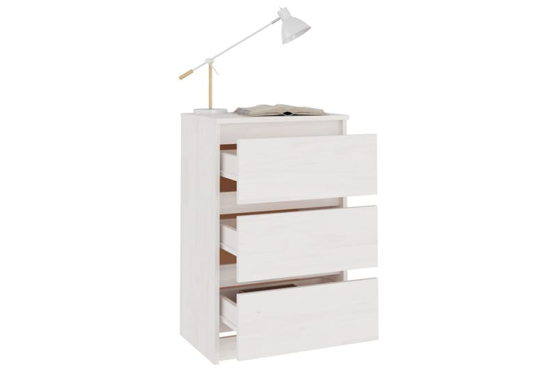 Sängbord 2 st vit 40x29,5x64 cm massiv furu - Vit - Möbler - Bord & matgrupper - Avlastningsbord - Sängbord & nattduksbord