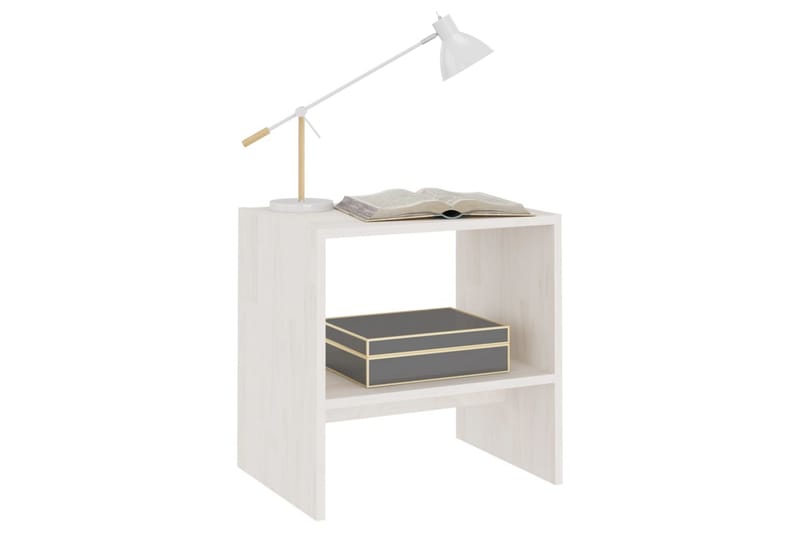 Sängbord 2 st vit 40x30,5x40 cm massiv furu - Vit - Möbler - Bord & matgrupper - Avlastningsbord - Sängbord & nattduksbord