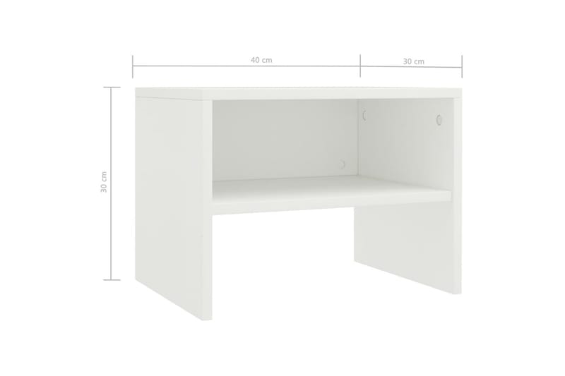 Sängbord 2 st vit 40x30x30 cm spånskiva - Vit - Möbler - Bord & matgrupper - Avlastningsbord - Sängbord & nattduksbord