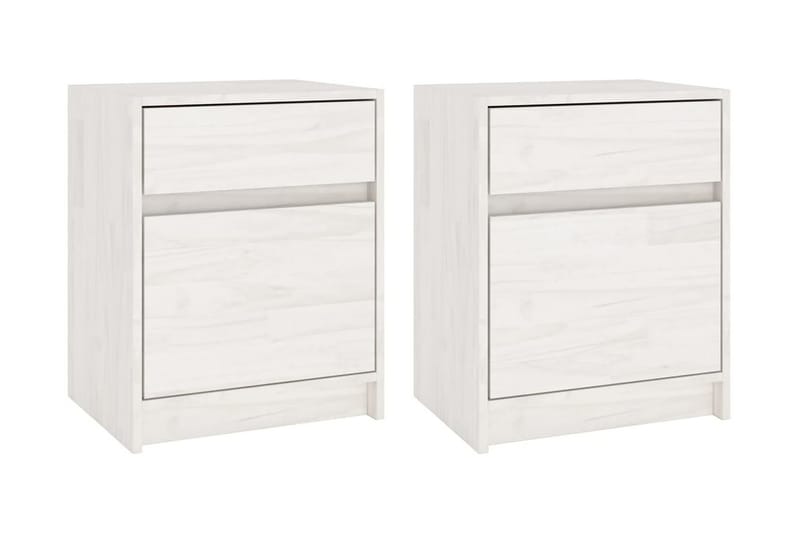 Sängbord 2 st vit 40x31x50 cm massivt furu - Vit - Möbler - Bord & matgrupper - Avlastningsbord - Sängbord & nattduksbord