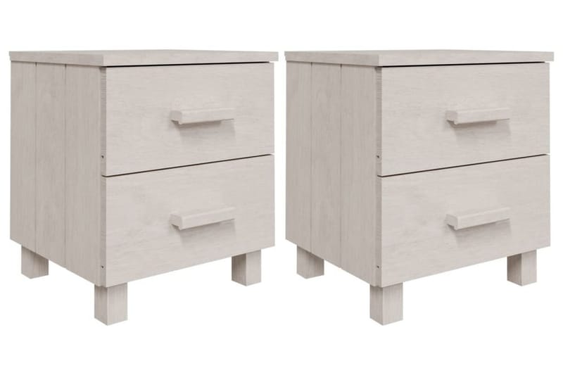 Sängbord 2 st vit 40x35x44,5 cm massiv furu - Vit - Möbler - Bord & matgrupper - Avlastningsbord - Sängbord & nattduksbord