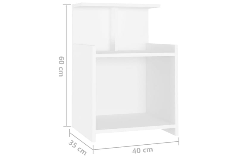 Sängbord 2 st vit 40x35x60 cm spånskiva - Vit - Sängbord & nattduksbord