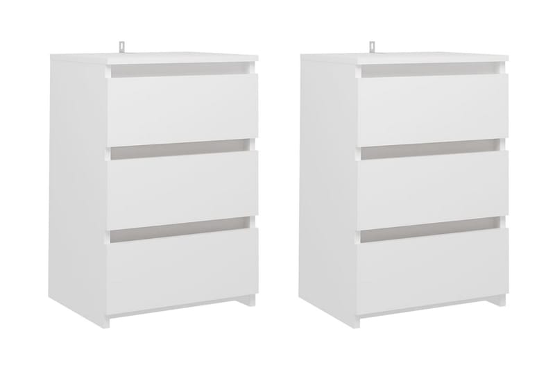 Sängbord 2 st vit 40x35x62,5 cm spånskiva - Vit - Möbler - Bord & matgrupper - Avlastningsbord - Sängbord & nattduksbord