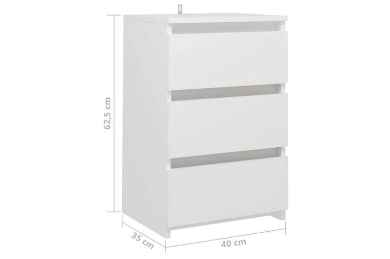 Sängbord 2 st vit 40x35x62,5 cm spånskiva - Vit - Möbler - Bord & matgrupper - Avlastningsbord - Sängbord & nattduksbord