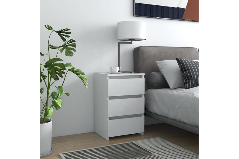Sängbord 2 st vit 40x35x62,5 cm spånskiva - Vit - Möbler - Bord & matgrupper - Avlastningsbord - Sängbord & nattduksbord