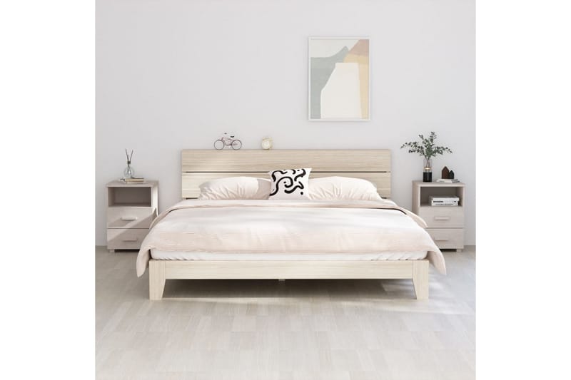 Sängbord 2 st vit 40x35x62 cm massiv furu - Vit - Sängbord & nattduksbord