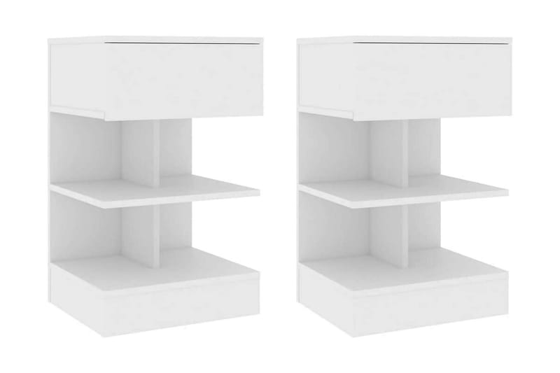 Sängbord 2 st vit 40x35x65 cm spånskiva - Vit - Möbler - Bord & matgrupper - Avlastningsbord - Sängbord & nattduksbord
