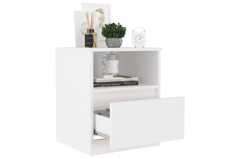 Sängbord 2 st vit 40x40x50 cm spånskiva - Vit - Möbler - Bord & matgrupper - Avlastningsbord - Sängbord & nattduksbord