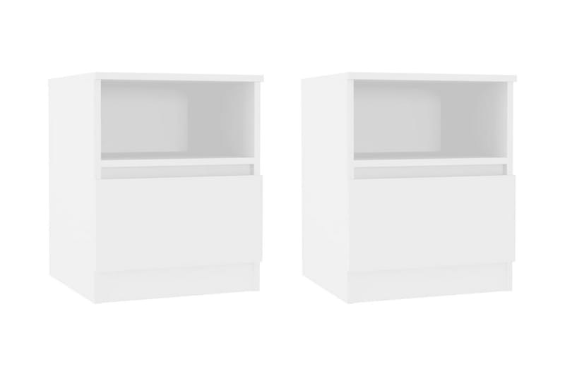 Sängbord 2 st vit 40x40x50 cm spånskiva - Vit - Möbler - Bord & matgrupper - Avlastningsbord - Sängbord & nattduksbord