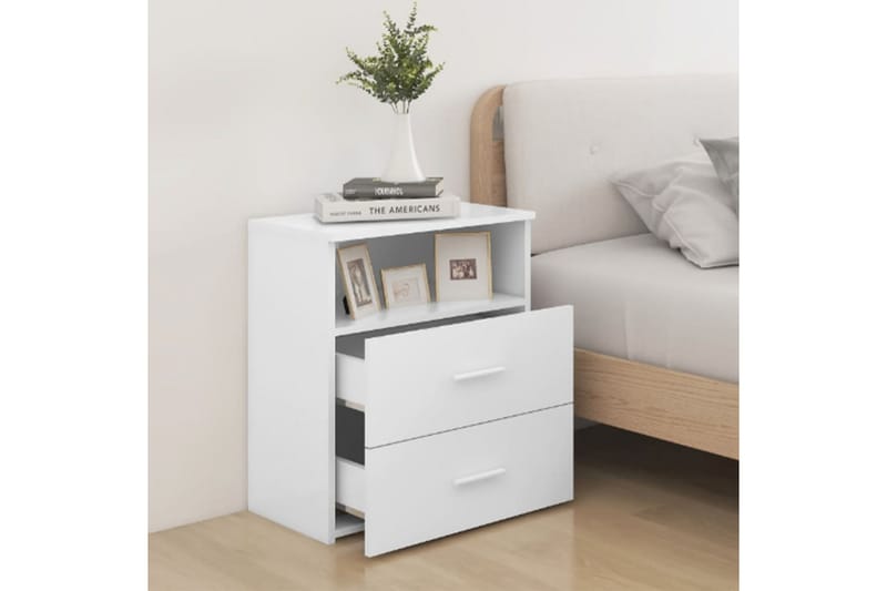 Sängbord 2 st vit 50x32x60 cm spånskiva - Vit - Möbler - Bord & matgrupper - Avlastningsbord - Sängbord & nattduksbord