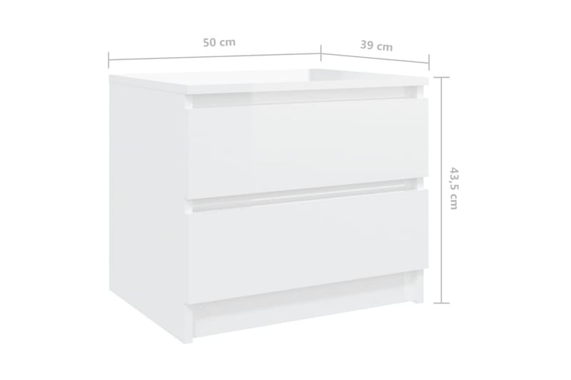 Sängbord 2 st vit 50x39x43,5 cm spånskiva - Vit - Sängbord & nattduksbord
