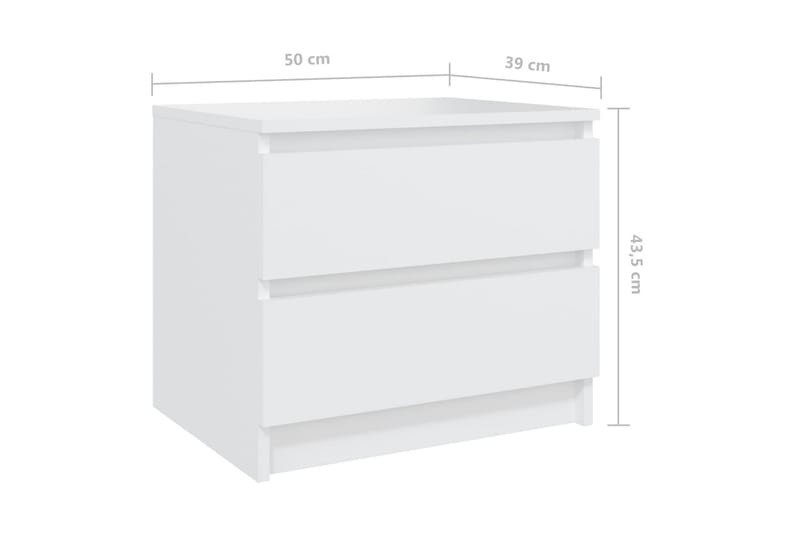 Sängbord 2 st vit 50x39x43,5 cm spånskiva - Vit - Möbler - Bord & matgrupper - Avlastningsbord - Sängbord & nattduksbord