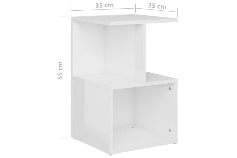 Sängbord 2 st vit högglans 35x35x55 cm spånskiva - Vit - Möbler - Bord & matgrupper - Avlastningsbord - Sängbord & nattduksbord