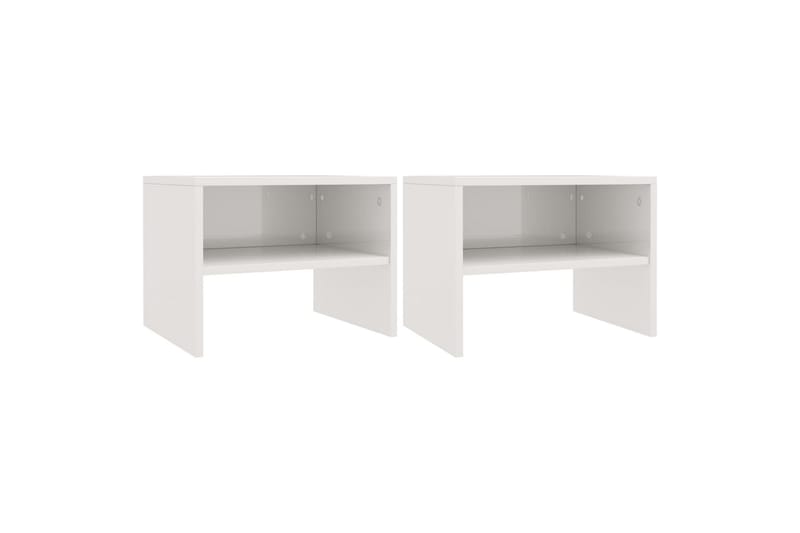 Sängbord 2 st vit högglans 40x30x30 cm spånskiva - Vit - Möbler - Bord & matgrupper - Avlastningsbord - Sängbord & nattduksbord