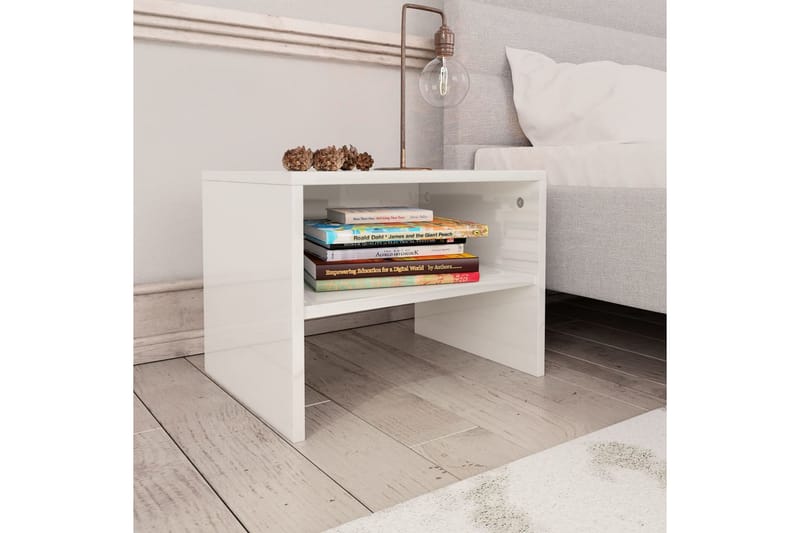 Sängbord 2 st vit högglans 40x30x30 cm spånskiva - Vit - Möbler - Bord & matgrupper - Avlastningsbord - Sängbord & nattduksbord