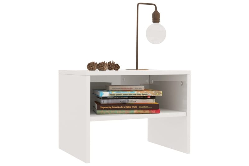 Sängbord 2 st vit högglans 40x30x30 cm spånskiva - Vit - Möbler - Bord & matgrupper - Avlastningsbord - Sängbord & nattduksbord