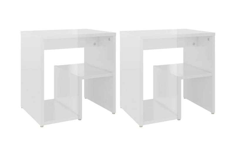 Sängbord 2 st vit högglans 40x30x40 cm spånskiva - Vit - Möbler - Bord & matgrupper - Avlastningsbord - Sängbord & nattduksbord