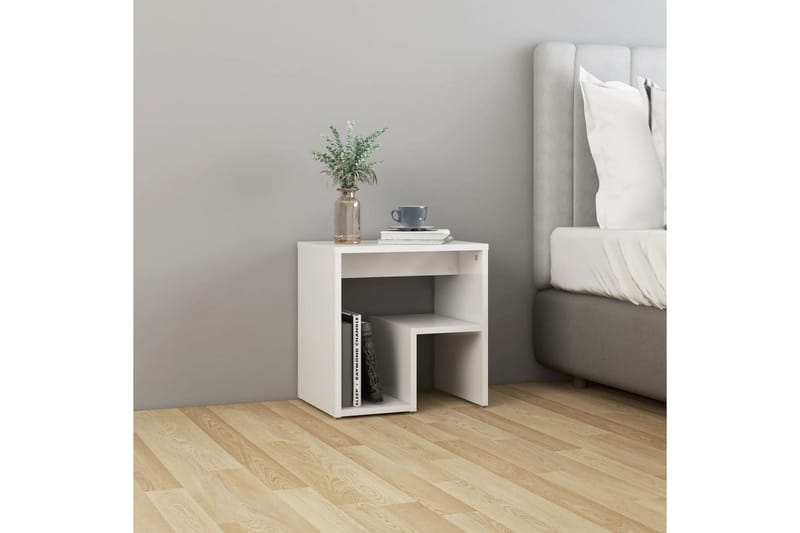 Sängbord 2 st vit högglans 40x30x40 cm spånskiva - Vit - Möbler - Bord & matgrupper - Avlastningsbord - Sängbord & nattduksbord