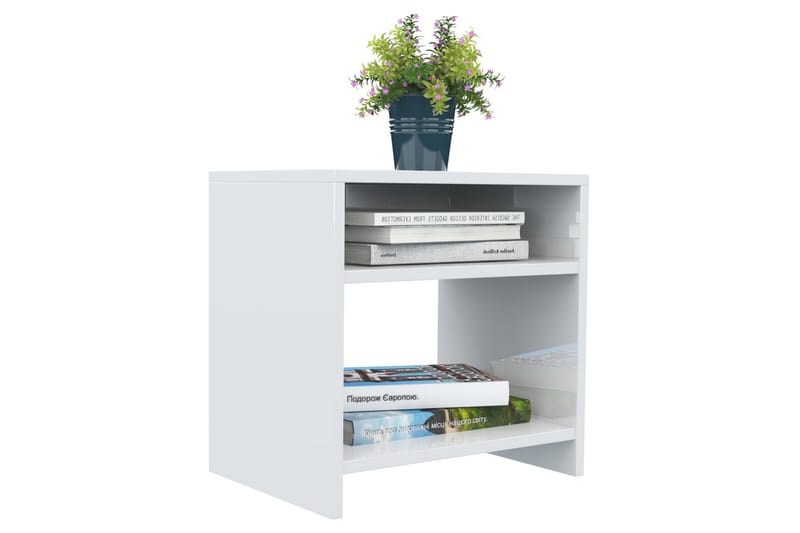 Sängbord 2 st vit högglans 40x30x40 cm spånskiva - Vit - Möbler - Bord & matgrupper - Avlastningsbord - Sängbord & nattduksbord