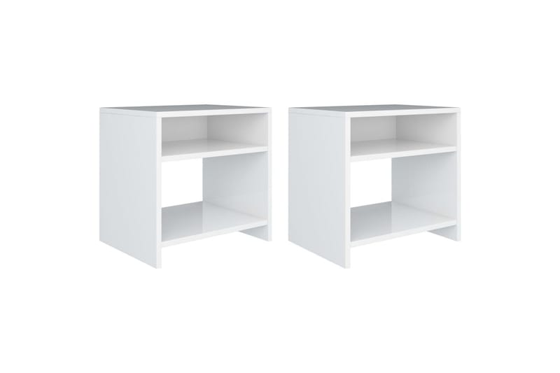 Sängbord 2 st vit högglans 40x30x40 cm spånskiva - Vit - Möbler - Bord & matgrupper - Avlastningsbord - Sängbord & nattduksbord