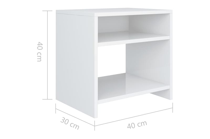 Sängbord 2 st vit högglans 40x30x40 cm spånskiva - Vit - Möbler - Bord & matgrupper - Avlastningsbord - Sängbord & nattduksbord