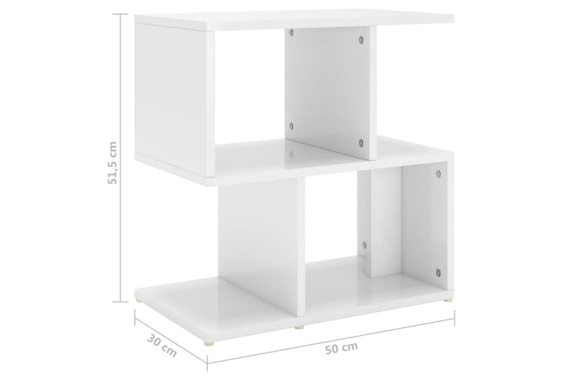 Sängbord 2 st vit högglans 50x30x51,5 cm spånskiva - Vit - Sängbord & nattduksbord