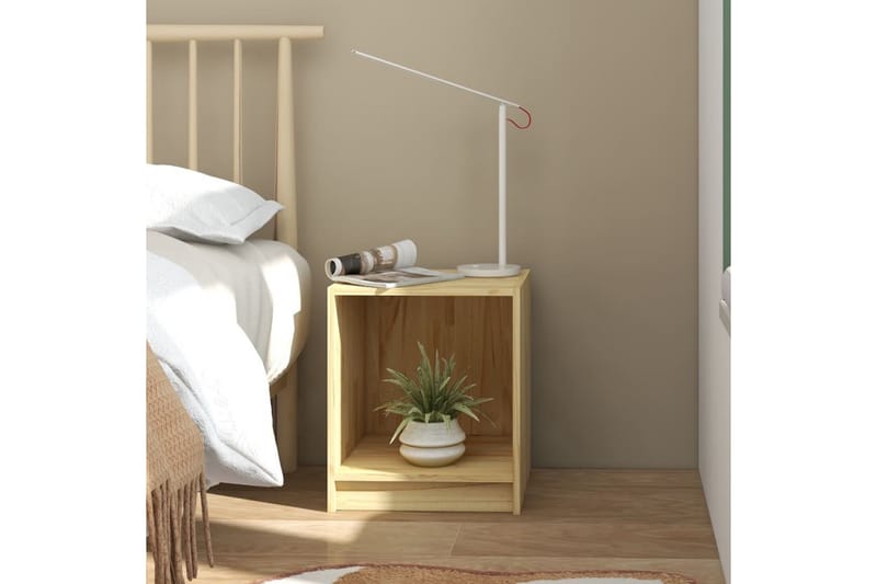 Sängbord 35,5x33,5x41,5 cm massiv furu - Brun - Möbler - Bord & matgrupper - Avlastningsbord - Sängbord & nattduksbord