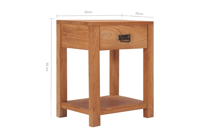 Sängbord 35x35x50 cm massiv teak - Brun - Möbler - Bord & matgrupper - Avlastningsbord - Sängbord & nattduksbord