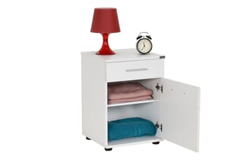 Sängbord 40 cm 2 Skåp - Vit - Möbler - Bord & matgrupper - Avlastningsbord - Sängbord & nattduksbord