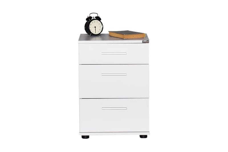 Sängbord 40 cm 3 Skåp - Vit - Möbler - Bord & matgrupper - Avlastningsbord - Sängbord & nattduksbord