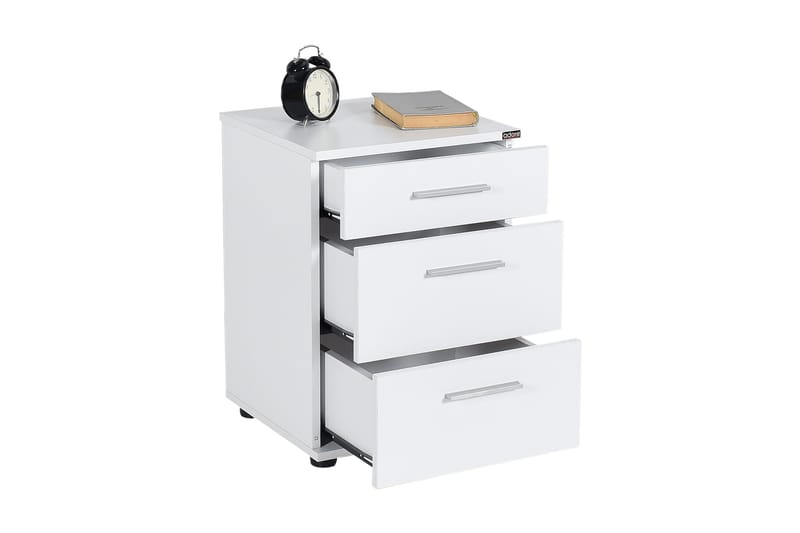 Sängbord 40 cm 3 Skåp - Vit - Möbler - Bord & matgrupper - Avlastningsbord - Sängbord & nattduksbord