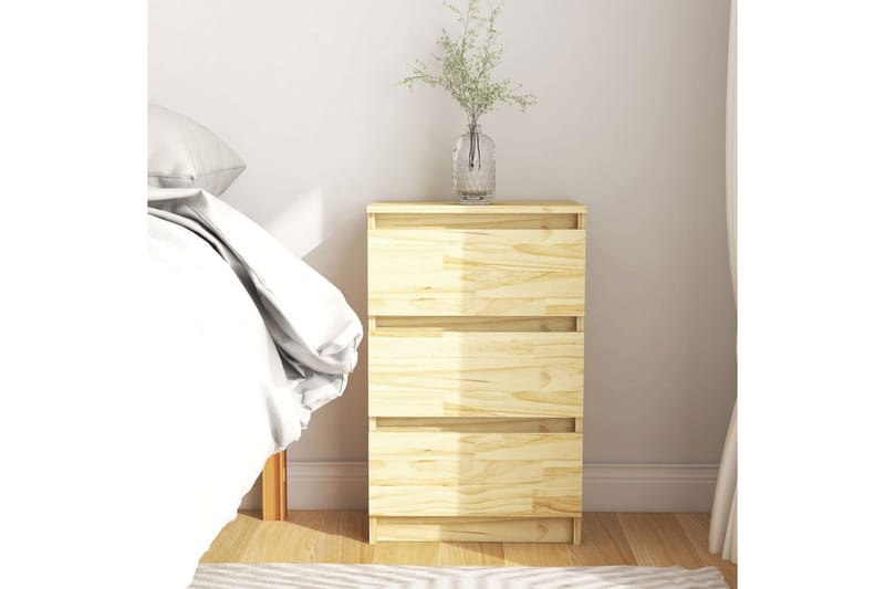 Sängbord 40x29,5x64 cm massiv furu - Brun - Möbler - Bord & matgrupper - Avlastningsbord - Sängbord & nattduksbord