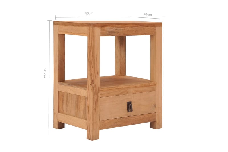 Sängbord 40x30x50 cm massiv teak - Brun - Möbler - Bord & matgrupper - Avlastningsbord - Sängbord & nattduksbord