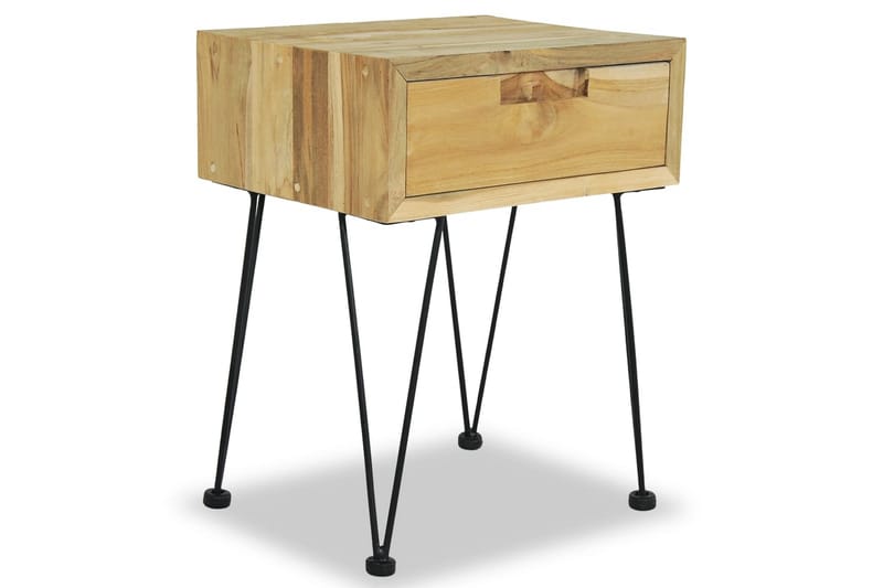 Sängbord 40x30x50 cm massiv teak - Brun - Möbler - Bord & matgrupper - Avlastningsbord - Sängbord & nattduksbord